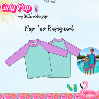 POP TOP RASHGUARD UNISEX {Girly Pop} RTS