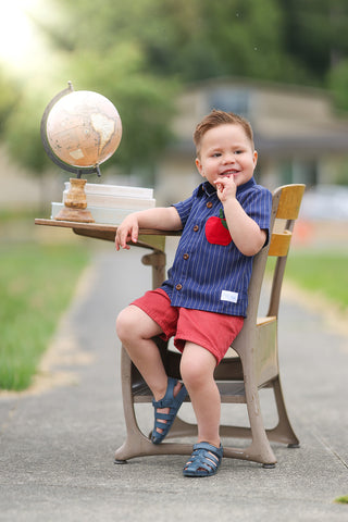 SCHOLAR BOYS SHIRT BRIGHT MINDS {BACK TO SCHOOL COLLECTION} PREORDER