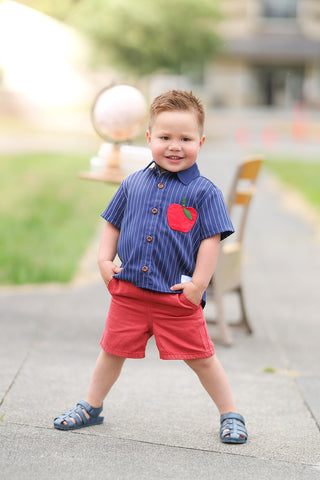 SCHOLAR BOYS SHIRT BRIGHT MINDS {BACK TO SCHOOL COLLECTION} PREORDER