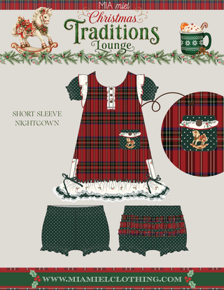 SHORT SLEEVE NIGHTGOWN [CHRISTMAS TRADITIONS) PREORDER
