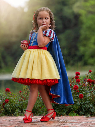 FAIREST- SNOW WHITE PETTICOAT DRESS & CAPE