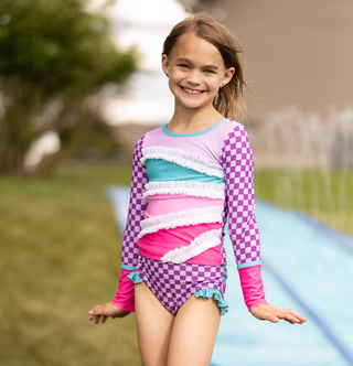 SUGAR RUSH RASHGUARD TWO PIECE  {Girly Pop} RTS